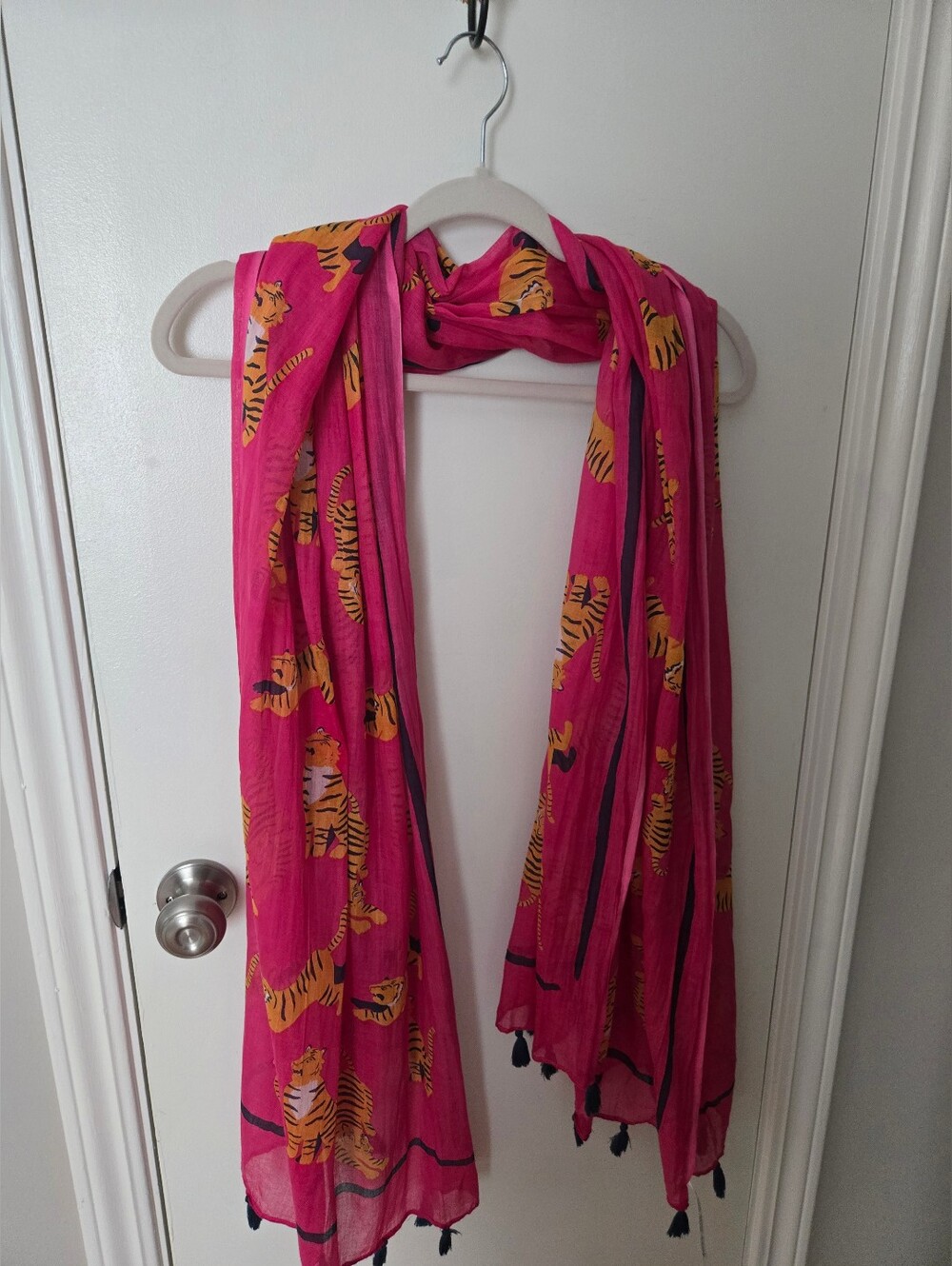 Nica Pink Tiger Print Lightweight Women's Scarf